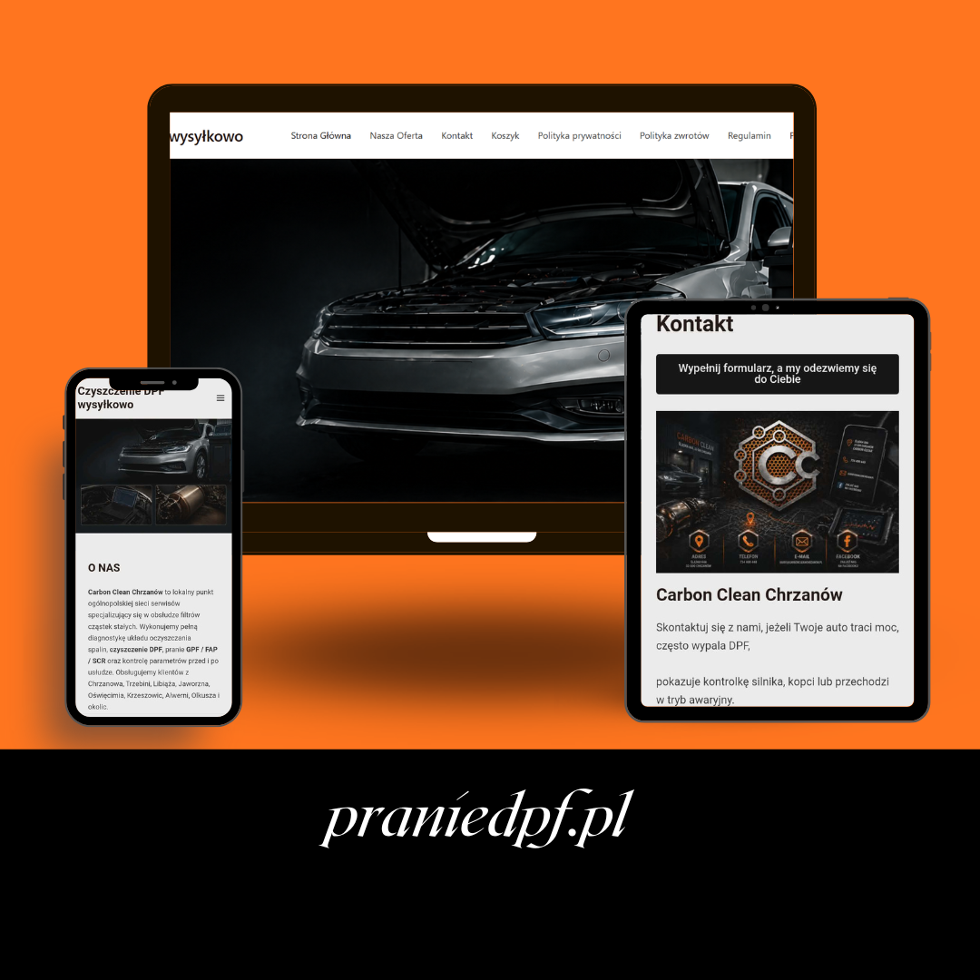 PranieDPF.pl – sklep WooCommerce do czyszczenia DPF wysyłkowo