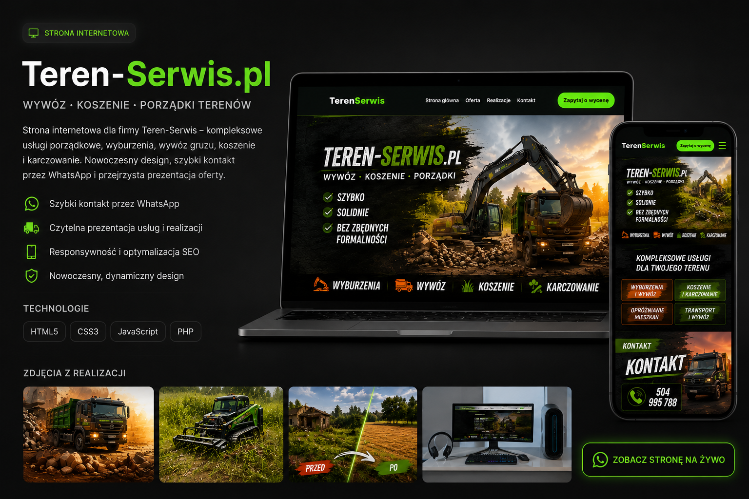 Teren-Serwis.pl – wyburzenia, wywóz gruzu, koszenie działek